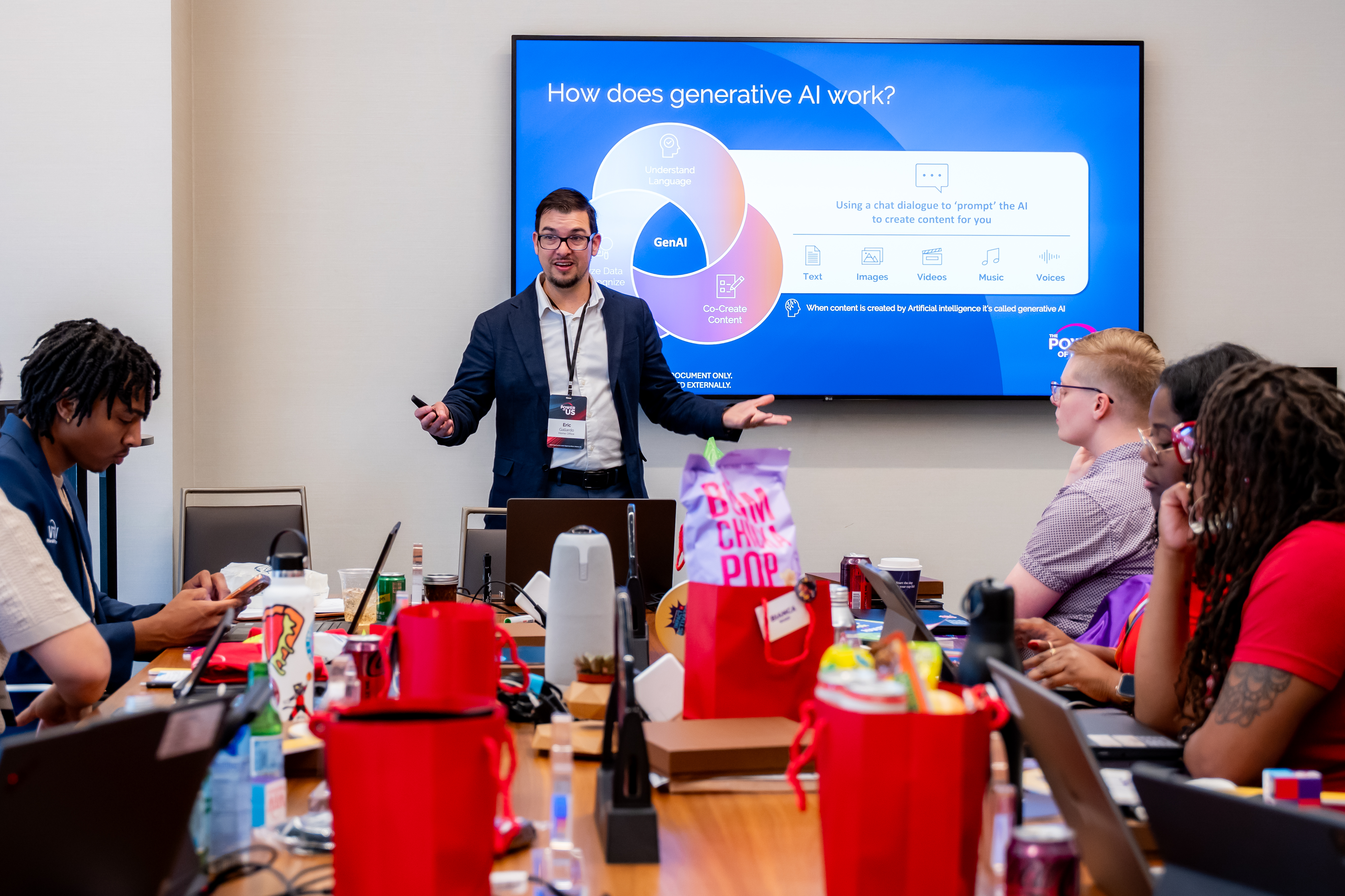Eric Gallardo presenting about Using AI at work in Atlanta, GA, USA